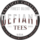 Official Defiant Tees logo design graphic, raw brand artwork file for t-shirt printing