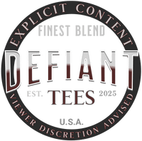 Official Defiant Tees logo design graphic, raw brand artwork file for t-shirt printing