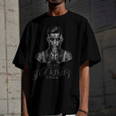 man wearing defiant tattoo tshirt front