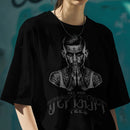 woman wearing defiant tattoo tshirt front